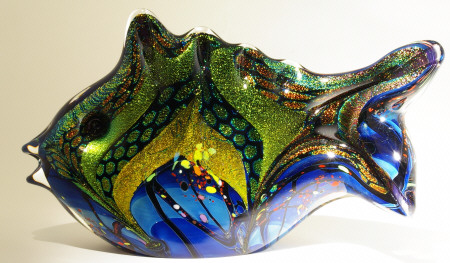 Rockfish Dichroic Glass Sculpture