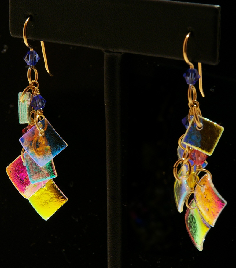 Color Changing Glass Earrings by Mimii from Kela's...a glass gallery on
